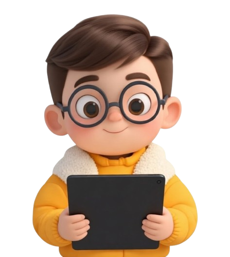 Kid reading on tablet